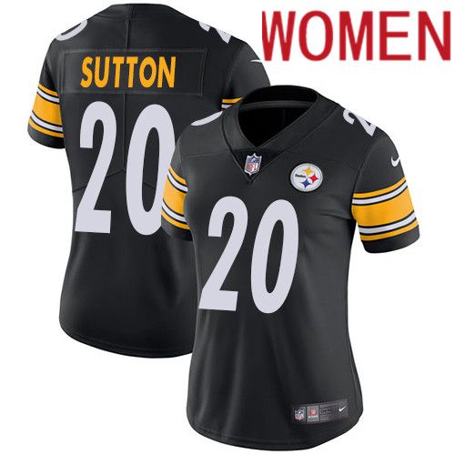 Women Pittsburgh Steelers 20 Cameron Sutton Nike Black Vapor Limited NFL Jersey